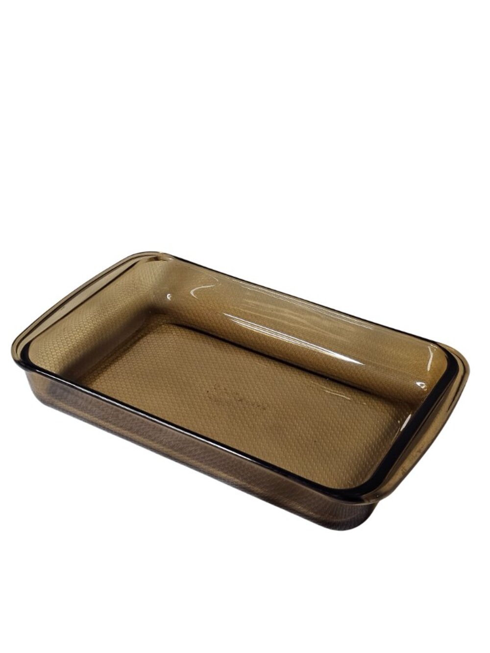 Pyrex Amber Brown Cake Pan 2qt Visions baking dish Fireside glass casserole 232N - Picture 9 of 9